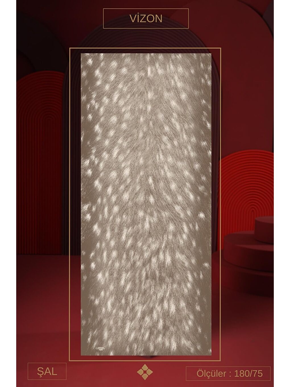 Bej Kadın Ceylan Desen Soft Şal-2