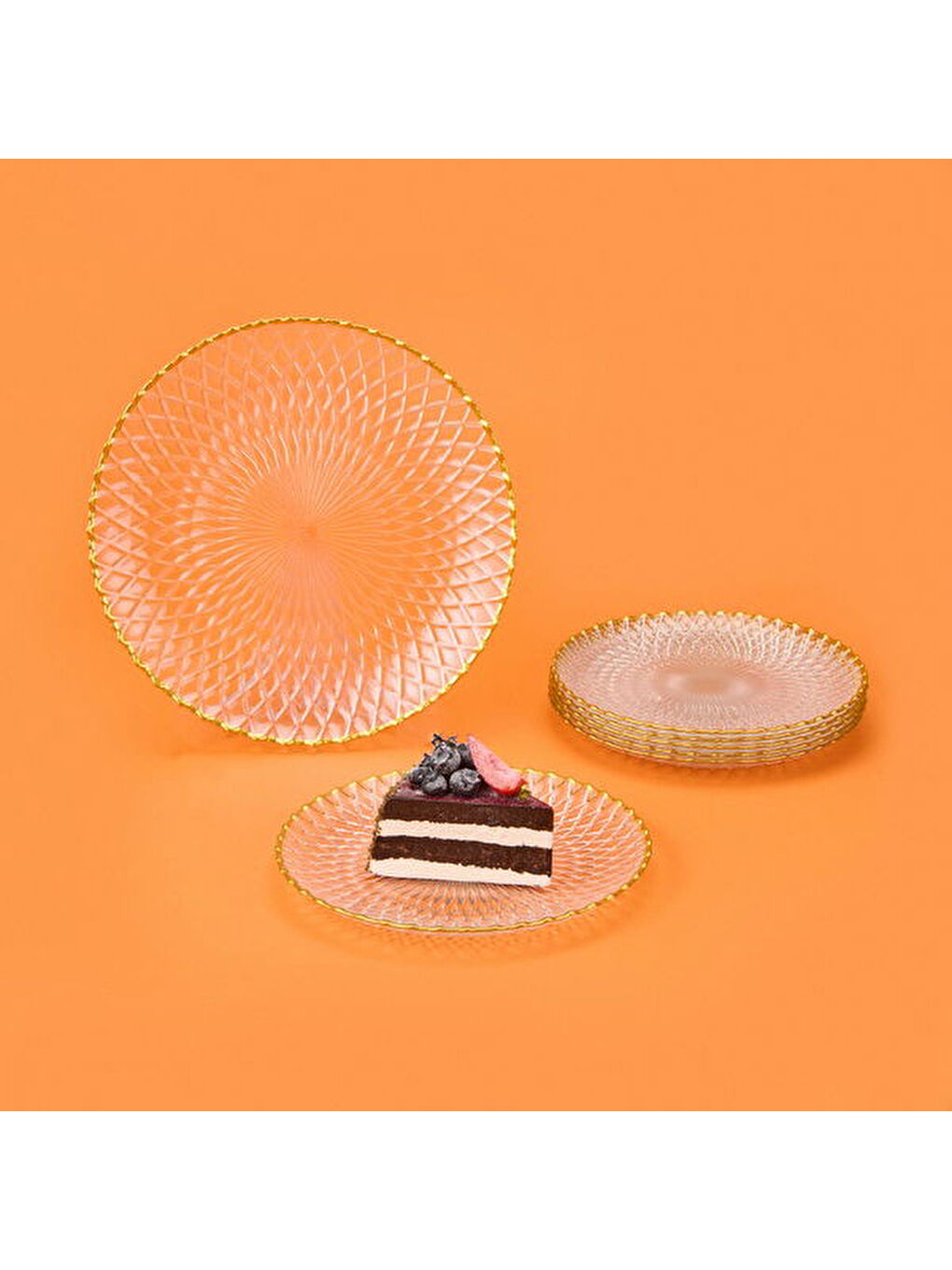 Karışık Kitchen Zelazo 7 Parça Pasta Seti - Şeffaf / Altın-4