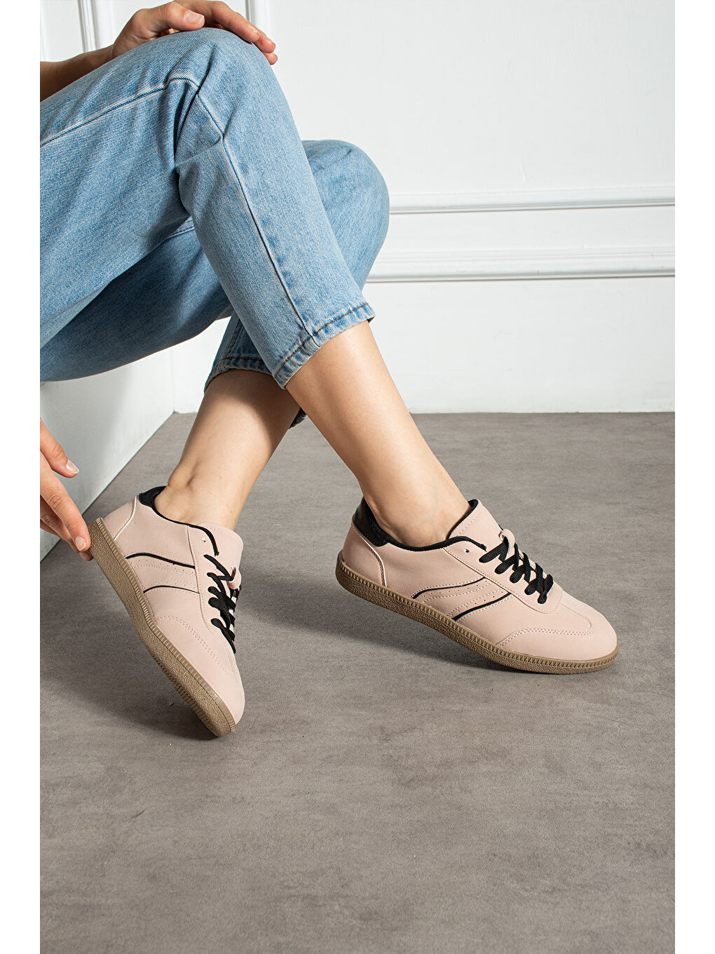 Pembe Pudra Kadın Günlük Spor Ayakkabı-1