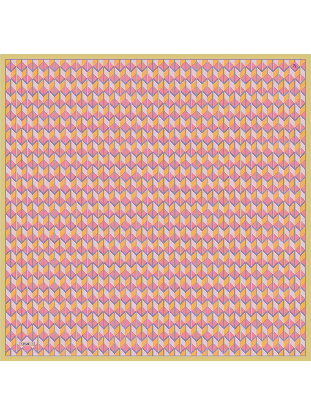 Turuncu Klasik Desenli Saf İpek Sura Eşarp 9309 81-3