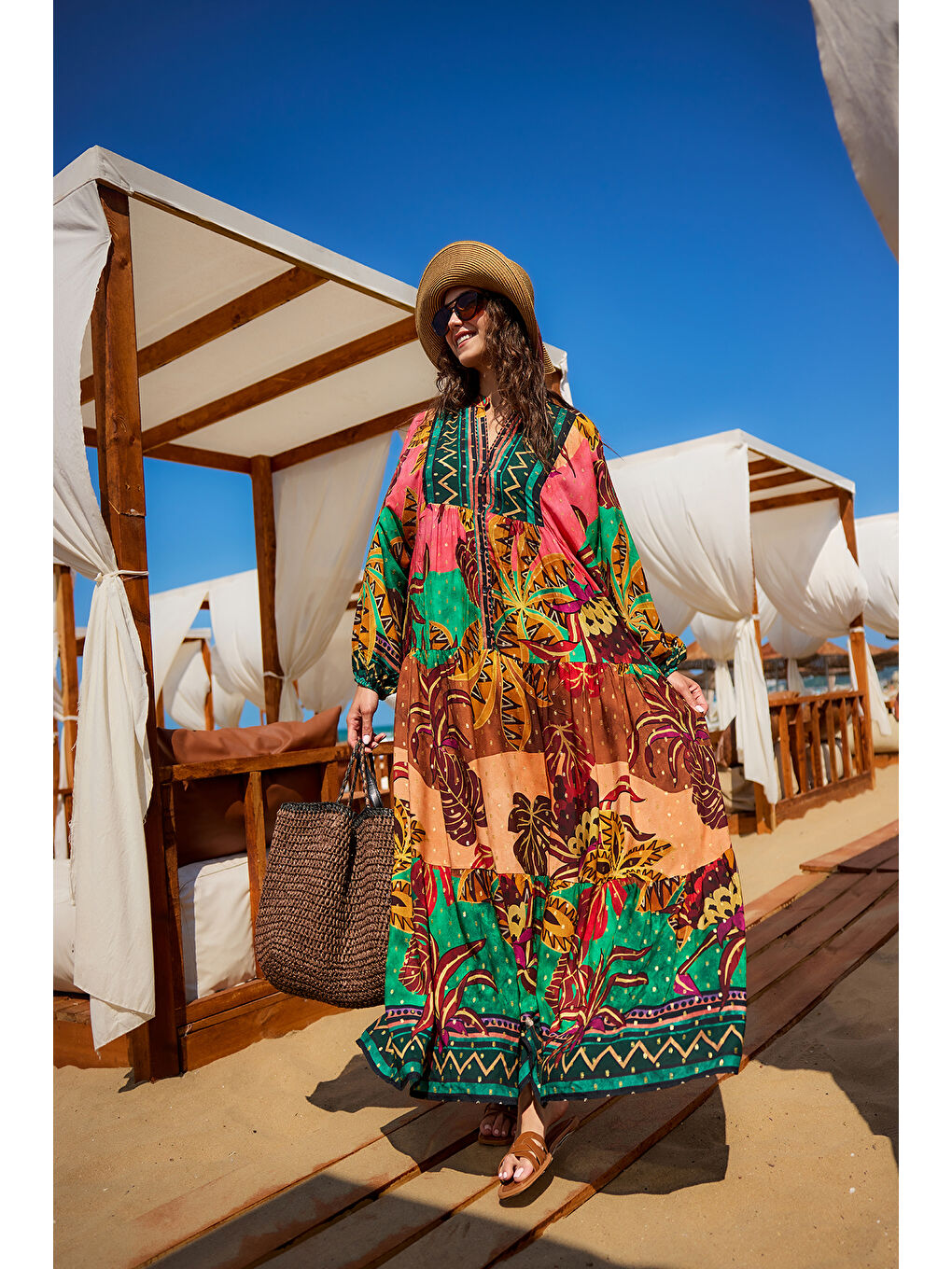 Kadın Geometrik Şölen Elbise Kırmızı-1