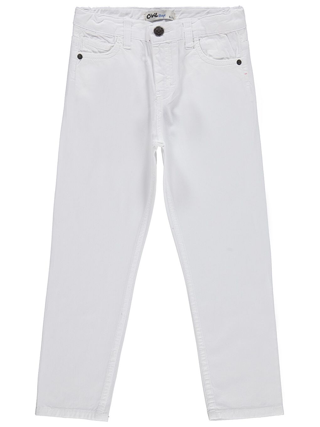 Boys Erkek Çocuk 5 Cep Basic 10-13 Yaş Pantolon - Beyaz
