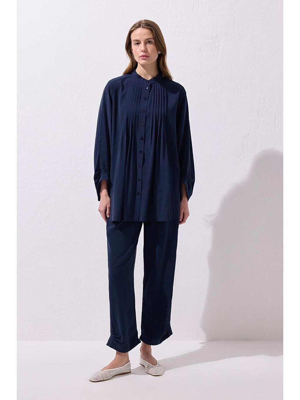 Merly Gömlek Pantolon Takım Lacivert