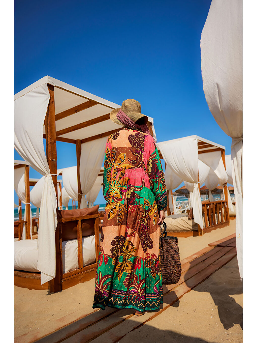 Kadın Geometrik Şölen Elbise Kırmızı-4