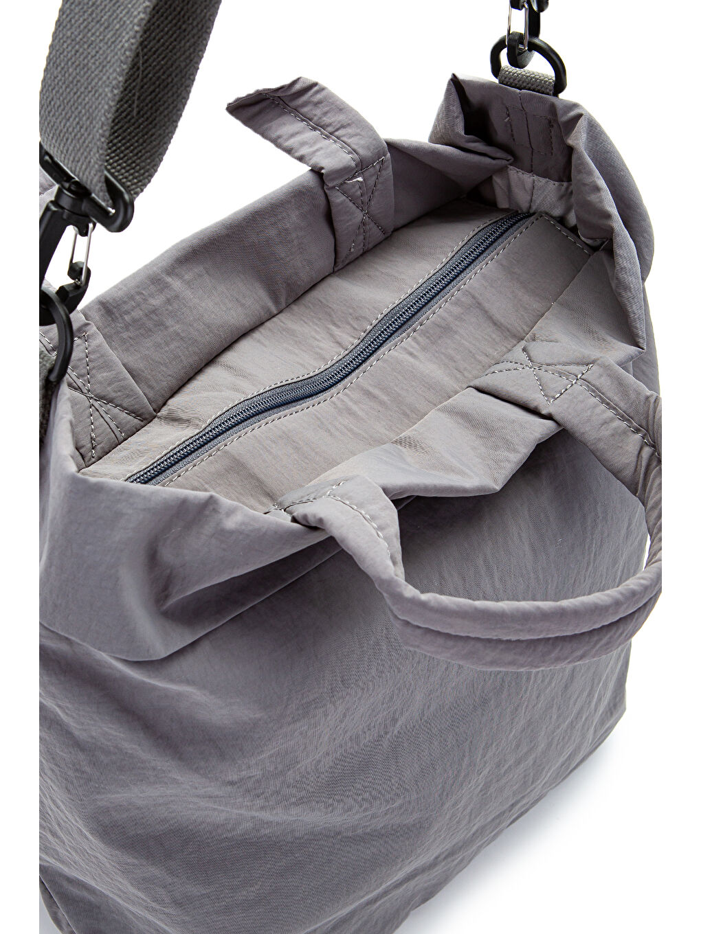 Klinkır Kumaş Suya Dayanıklı Edvin Unisex Çapraz Çanta Gri-3