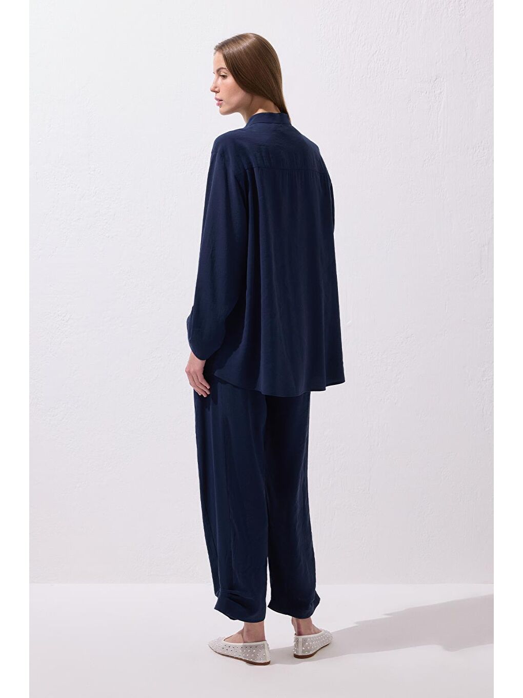 Merly Gömlek Pantolon Takım Lacivert-3