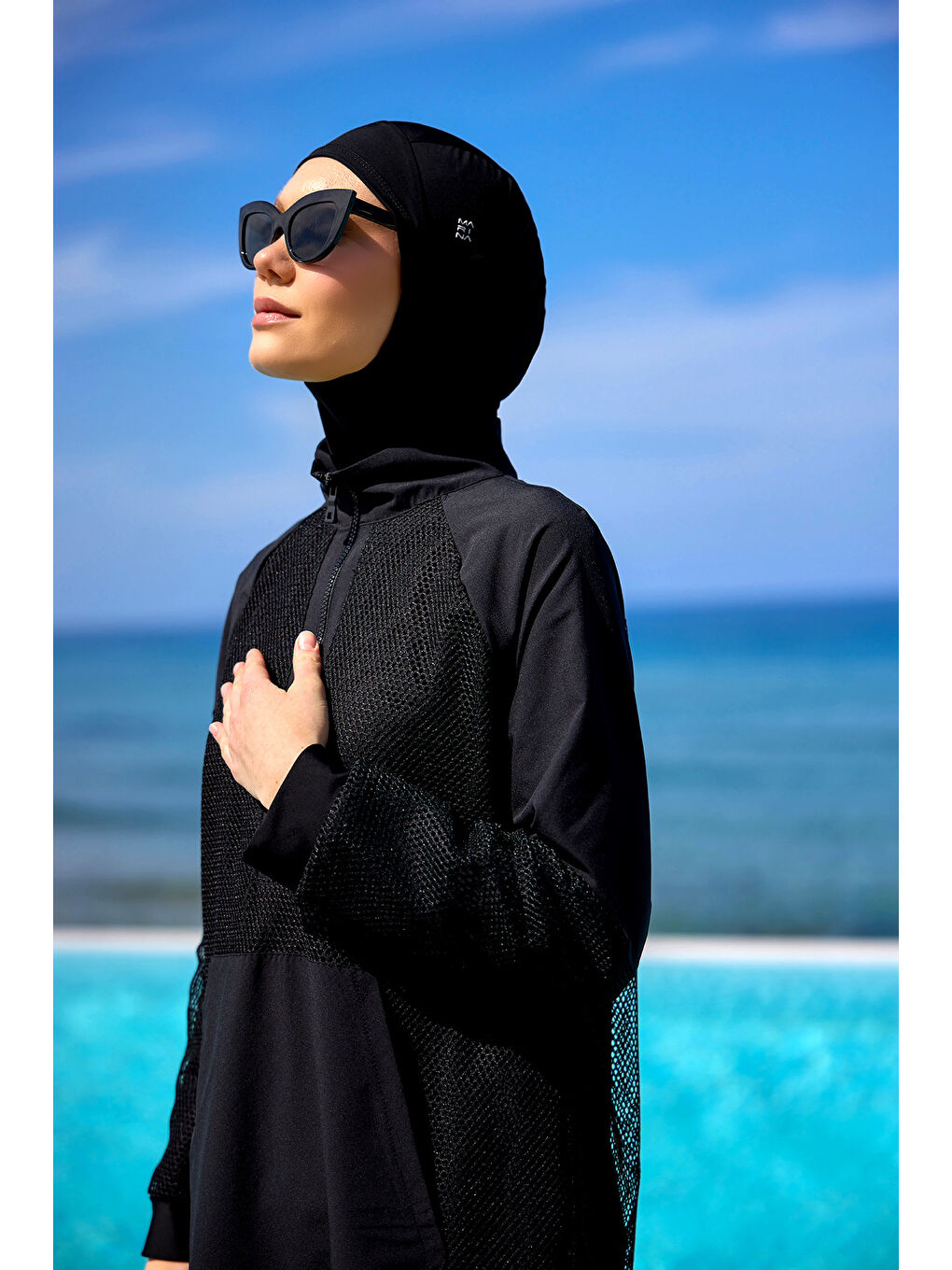 Tam Kapalı Tesettür Mayo M2534-1 Siyah