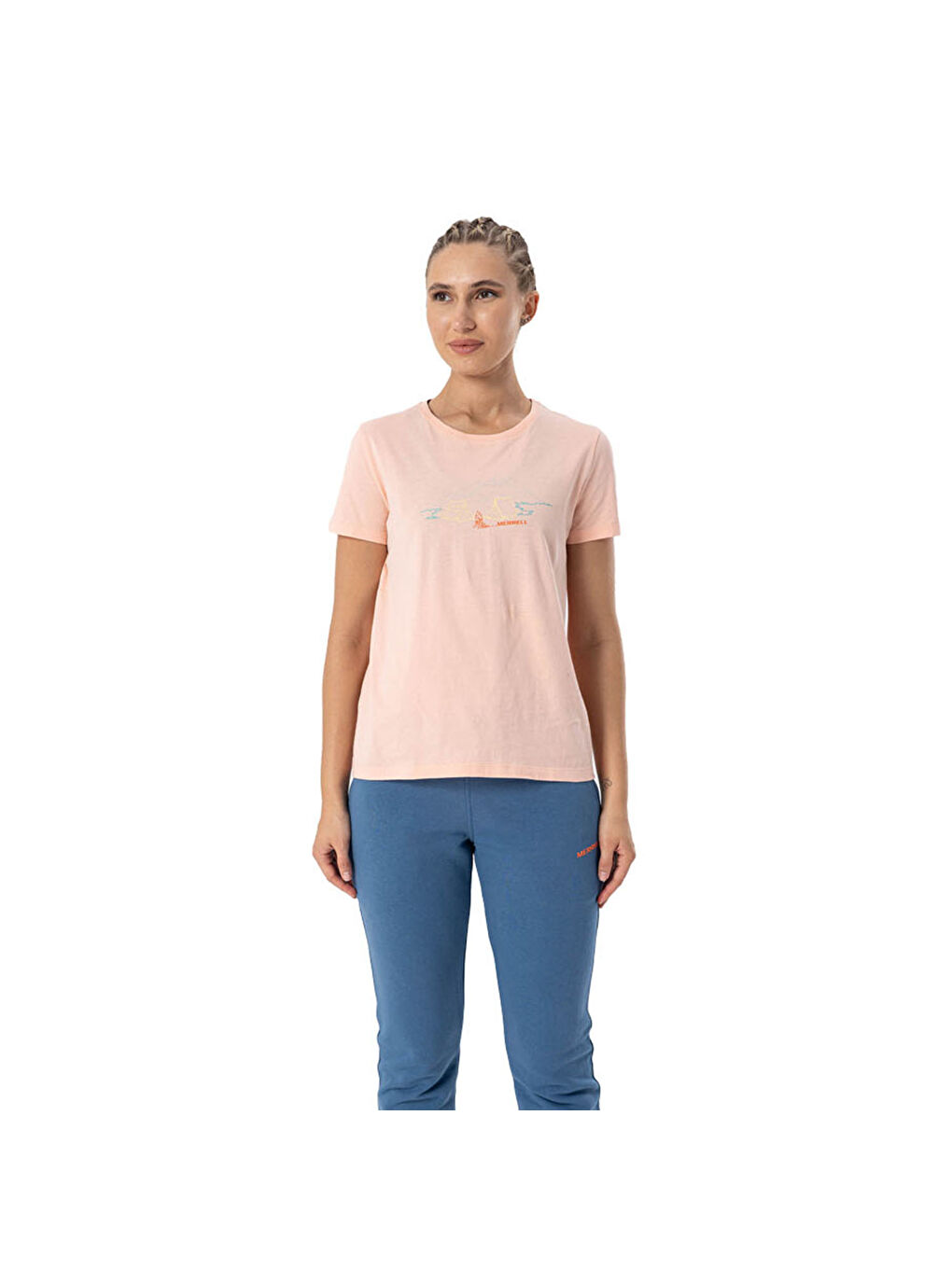 Mercan Tali Kadın Turuncu Tişört-5