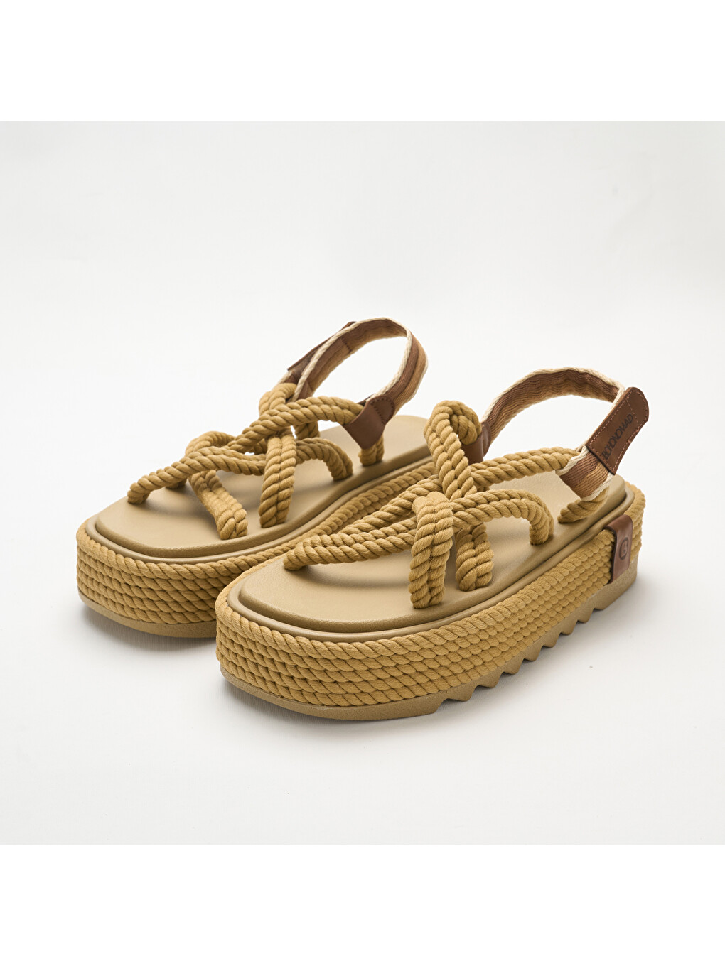 Bod.0012.c.p Bodrum Chunky Kadın Platform Sandalet Bej-3