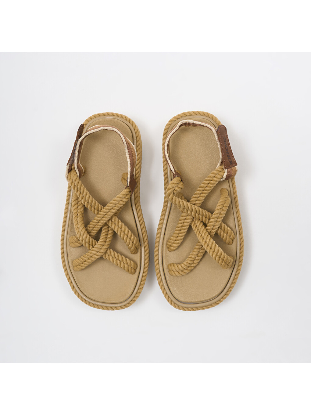 Bod.0012.c.p Bodrum Chunky Kadın Platform Sandalet Bej-4