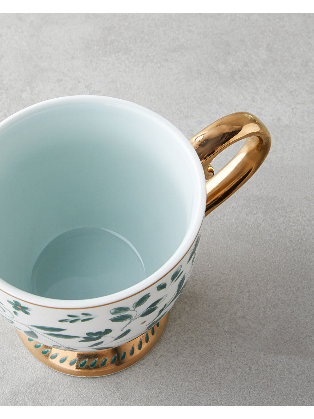 Leafscape New Bone China Kupa 460 ml Beyaz - Yeşil-2