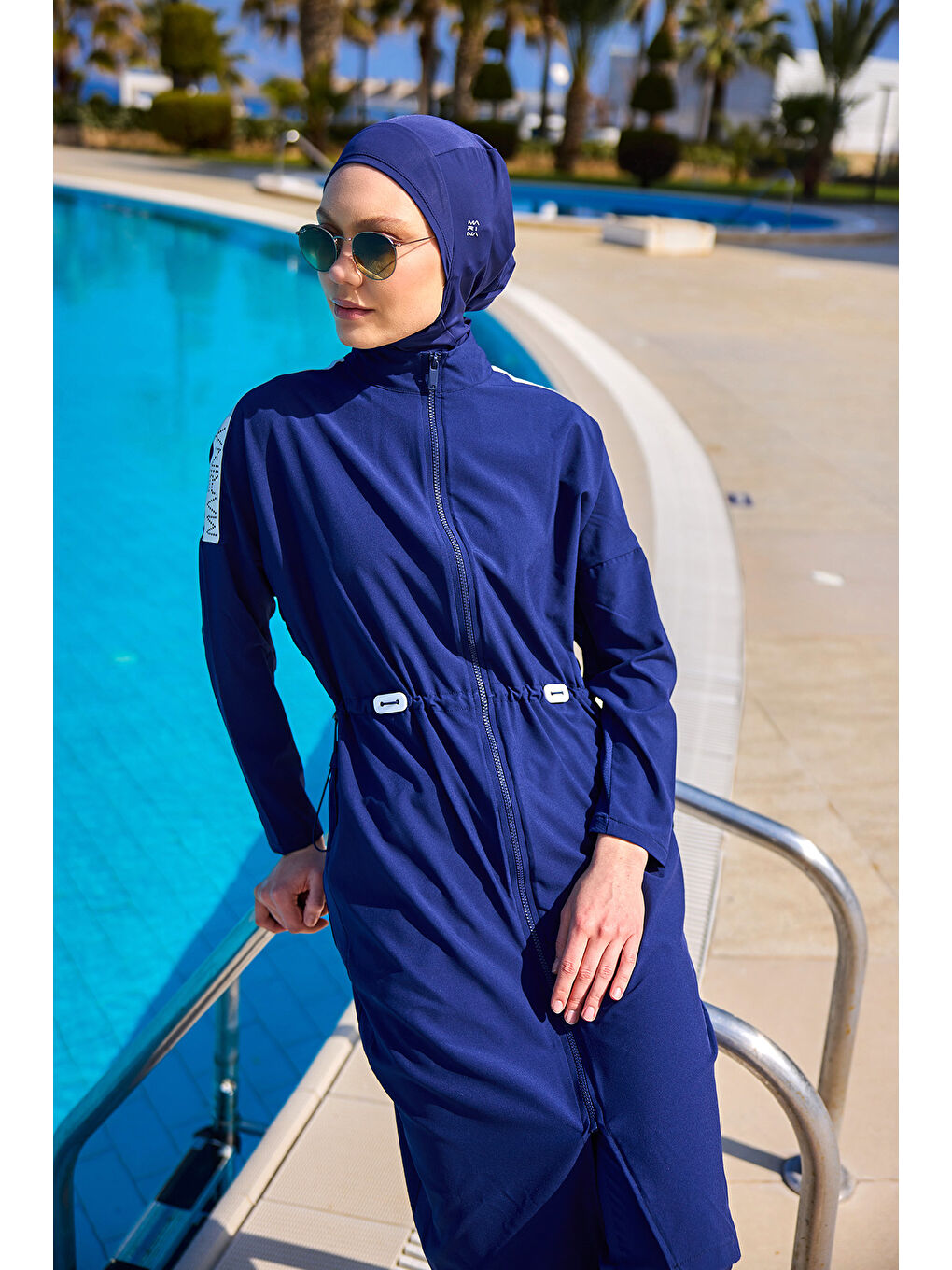 Tam Kapalı Tesettür Mayo M2507-2 Lacivert-1