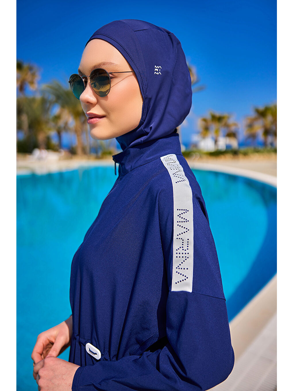 Tam Kapalı Tesettür Mayo M2507-2 Lacivert-2