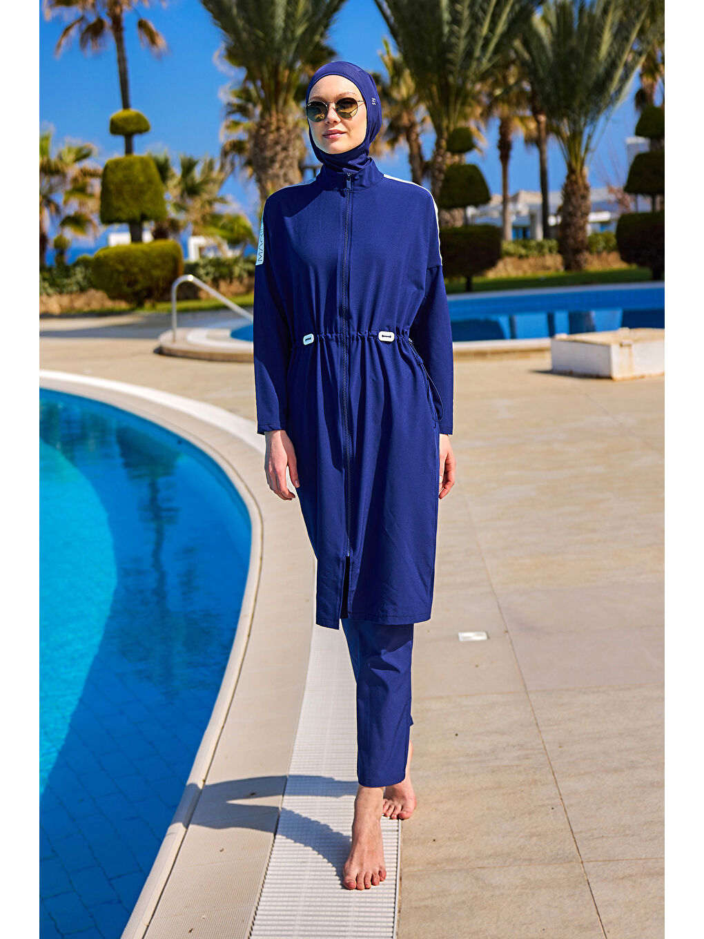 Tam Kapalı Tesettür Mayo M2507-2 Lacivert-3