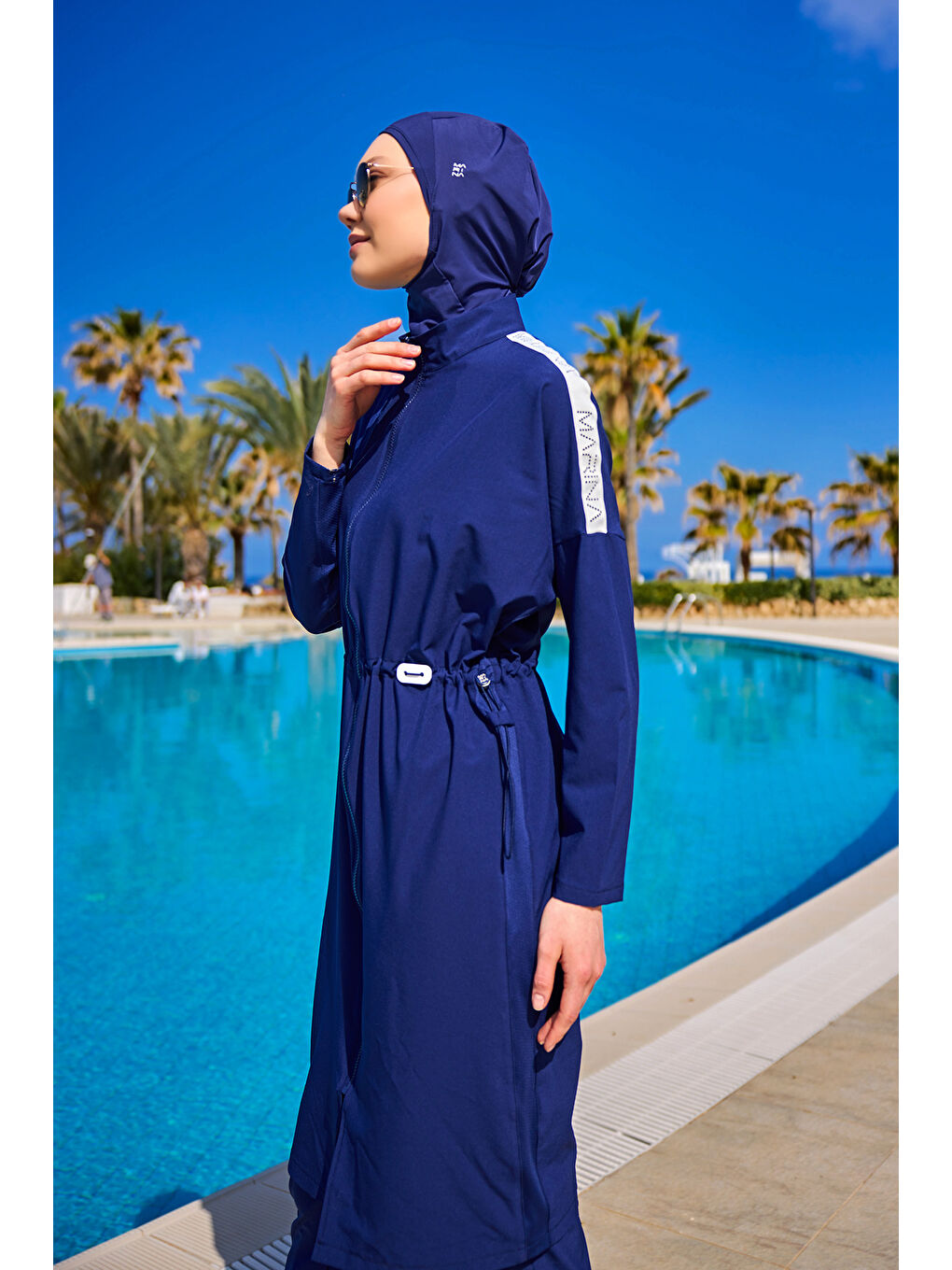 Tam Kapalı Tesettür Mayo M2507-2 Lacivert-4