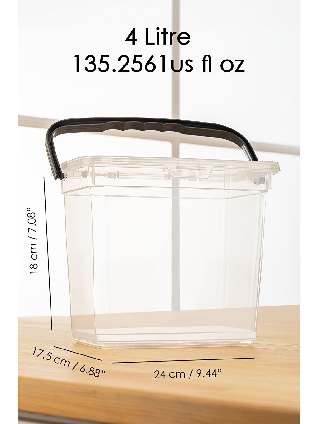 Beyaz 2 Parça Deterjan   Un ve Bakliyat Saklama Kabı Erzak Saklama Kutusu Şeffaf 2 x 4 Lt-2