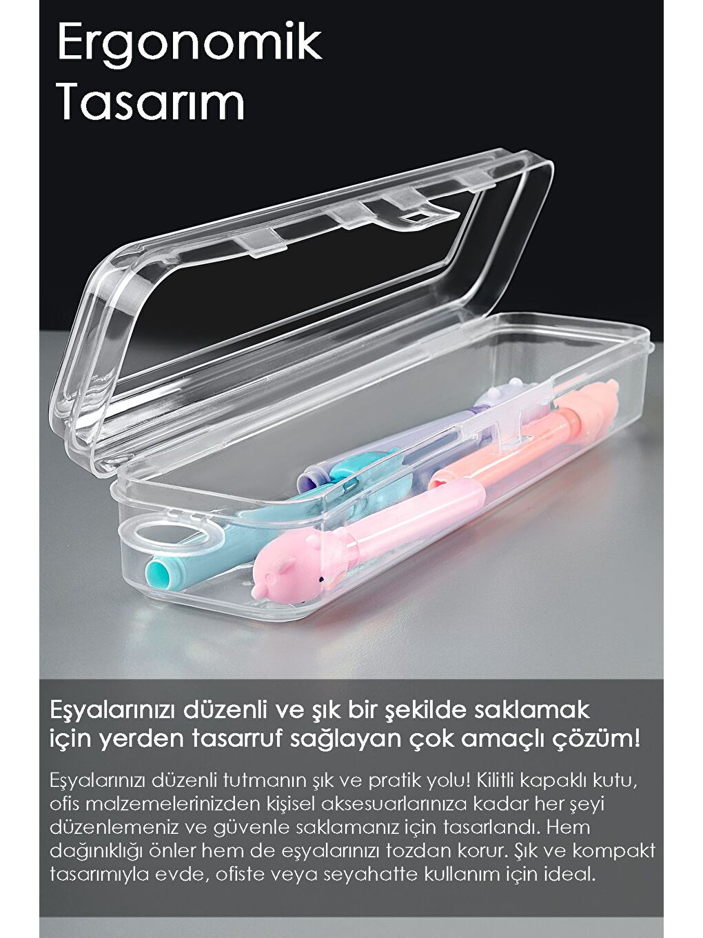 4 Adet Kalem Saklama Kutusu    Seyahat Tipi Aksesuar Organizer Düzenleyici Saklama Taşıma Kabı-1