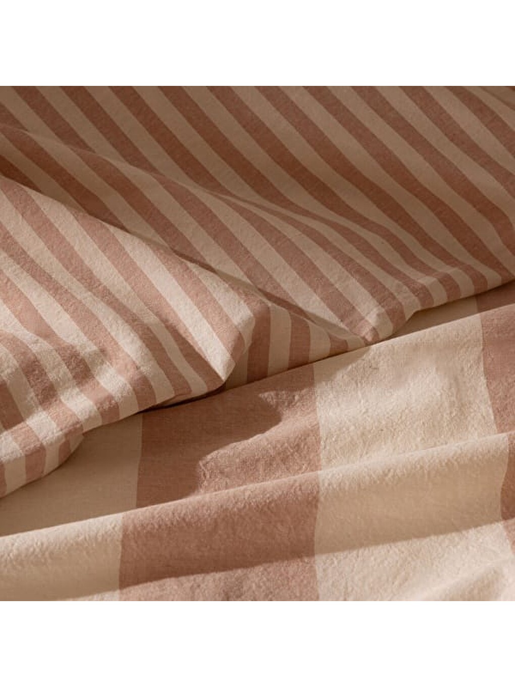 Lila Soft Nubia Çift Kişilik Nevresim Takımı - Ekru / Kahverengi-1