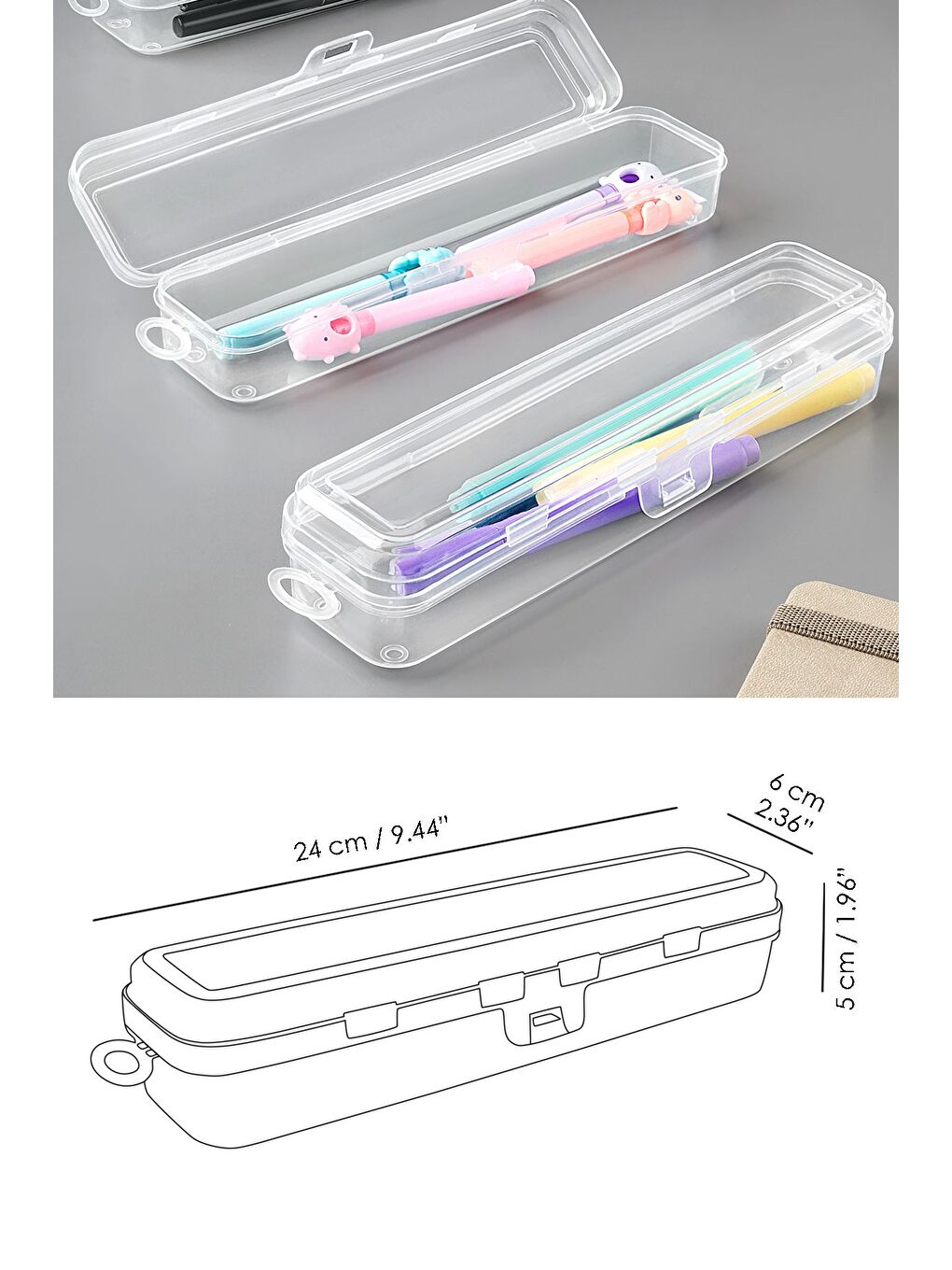 4 Adet Kalem Saklama Kutusu    Seyahat Tipi Aksesuar Organizer Düzenleyici Saklama Taşıma Kabı-4