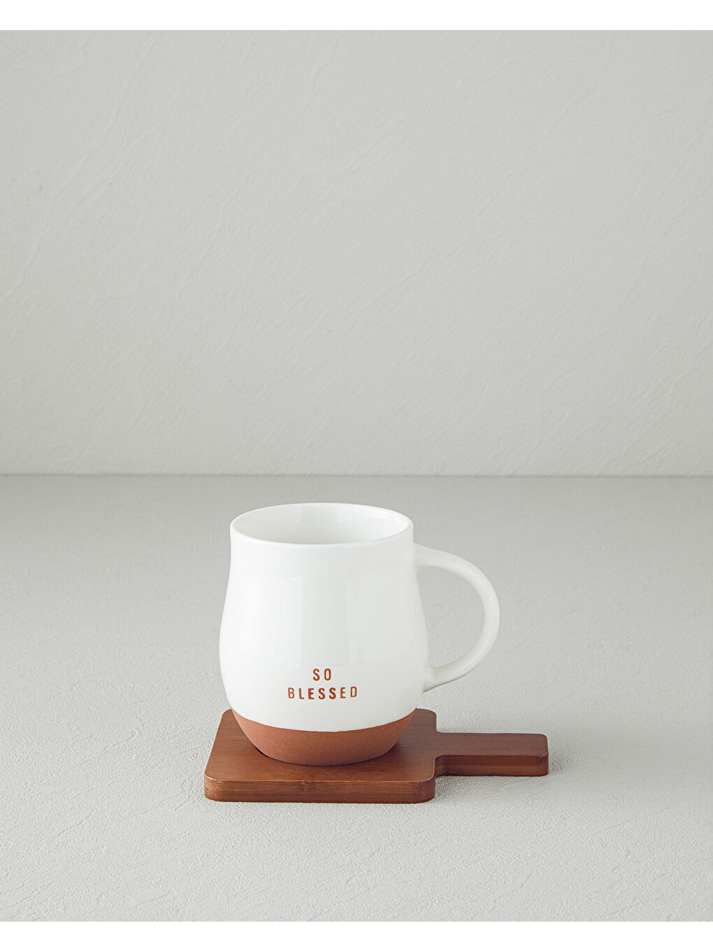 So Blessed New Bone China Bardak Altlıklı Kupa 450 ml Beyaz