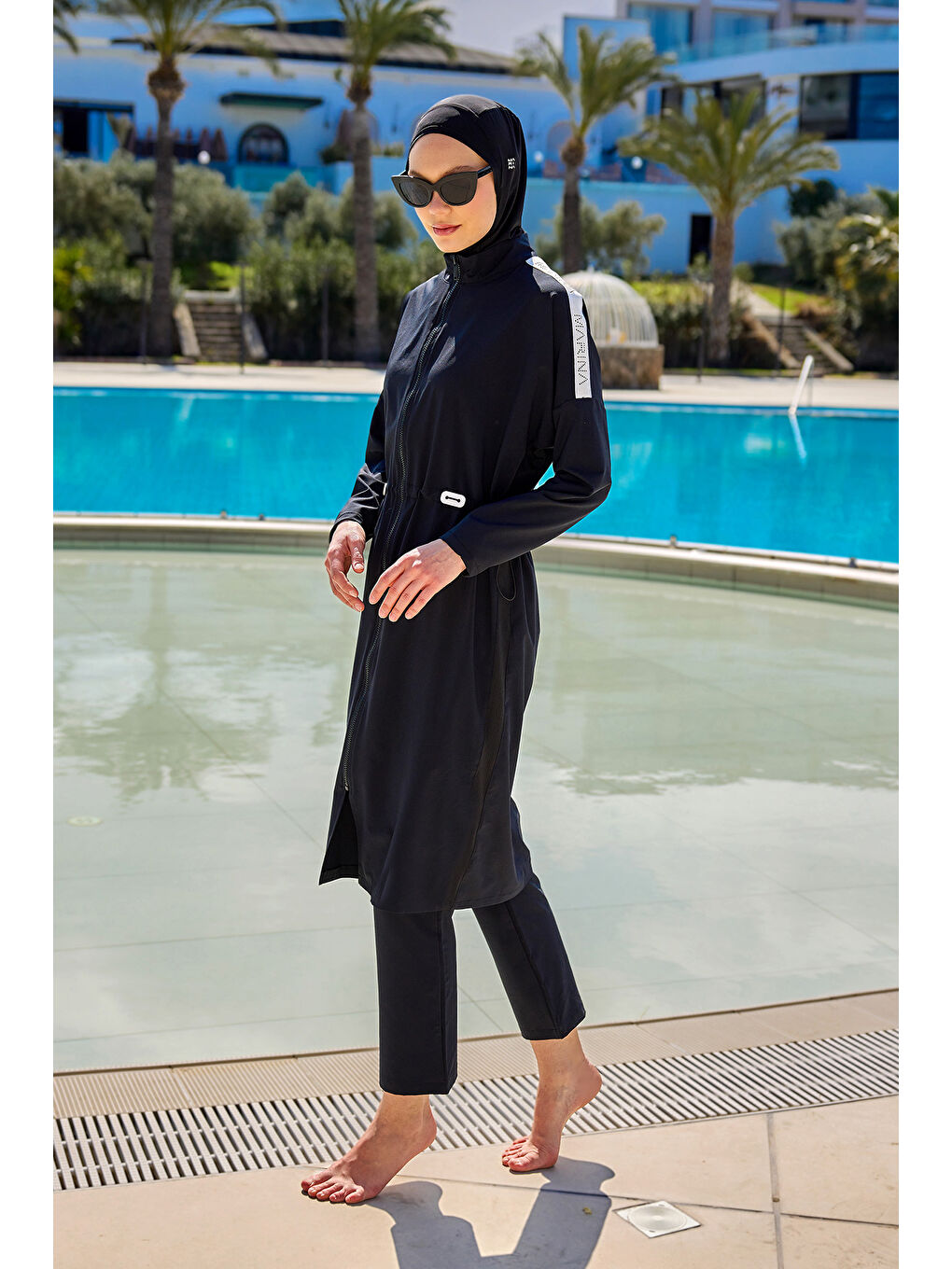 Tam Kapalı Tesettür Mayo M2507-1 Siyah