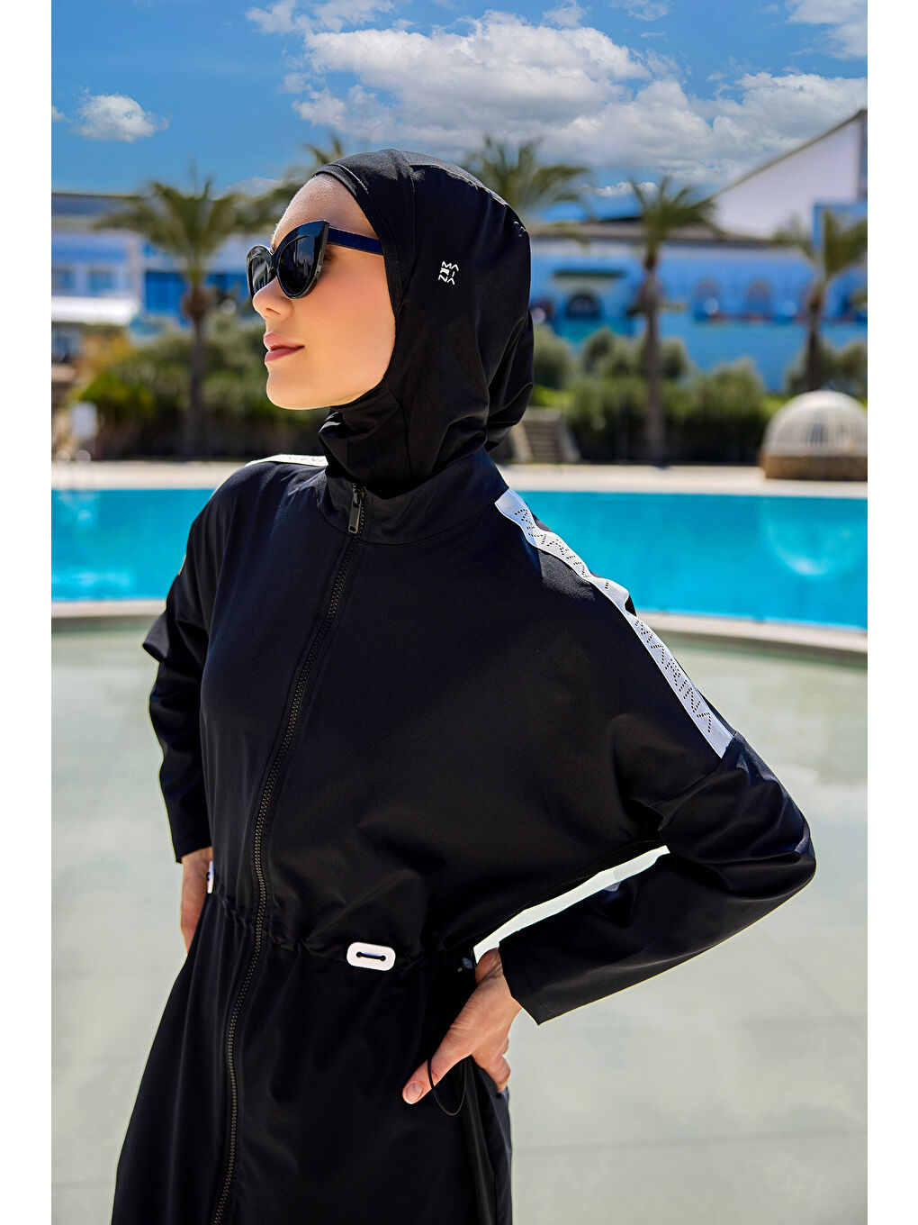 Tam Kapalı Tesettür Mayo M2507-1 Siyah-1