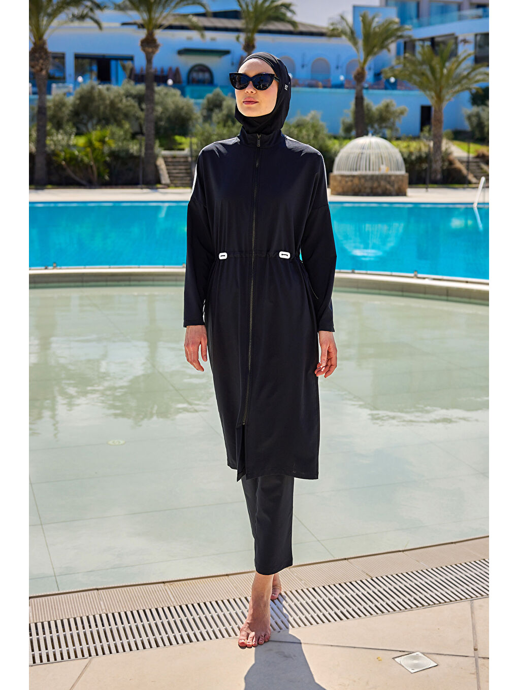 Tam Kapalı Tesettür Mayo M2507-1 Siyah-2