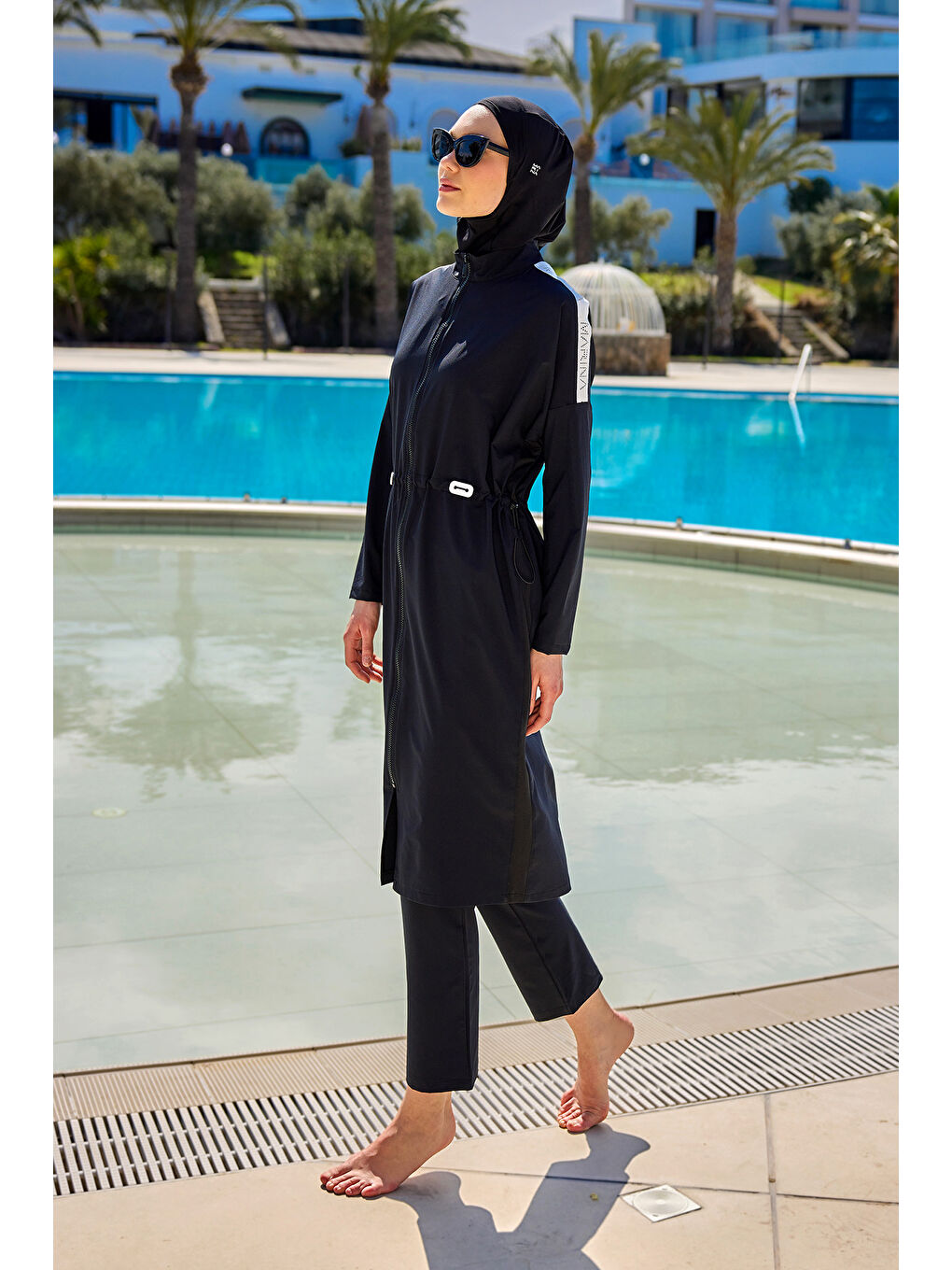 Tam Kapalı Tesettür Mayo M2507-1 Siyah-3