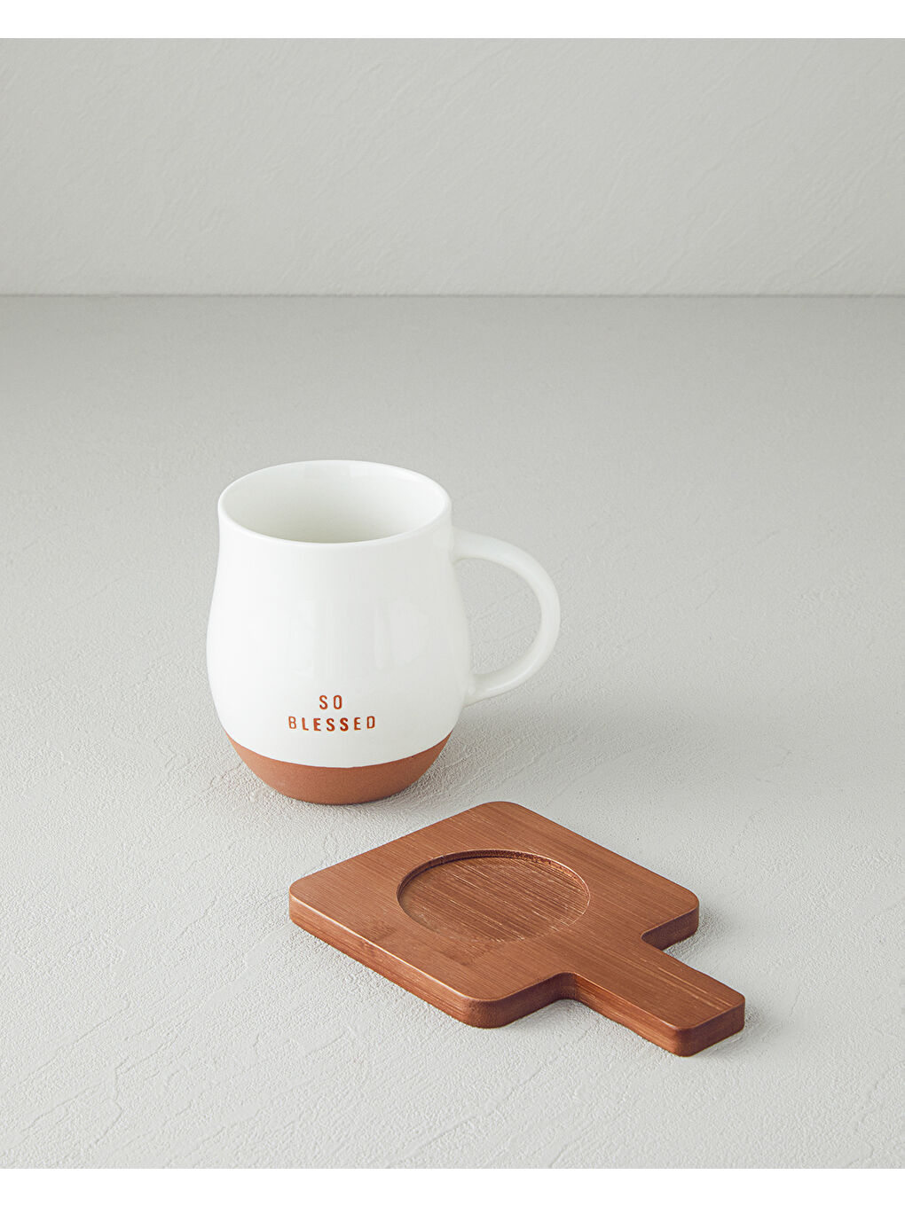 So Blessed New Bone China Bardak Altlıklı Kupa 450 ml Beyaz-1