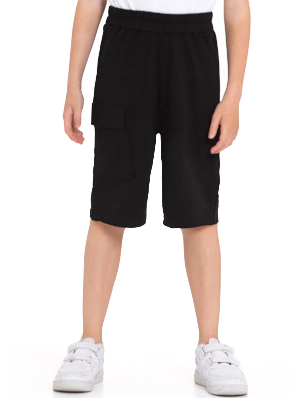 Siyah Kargo Cepli Erkek Çocuk Basic Şort 73651-1