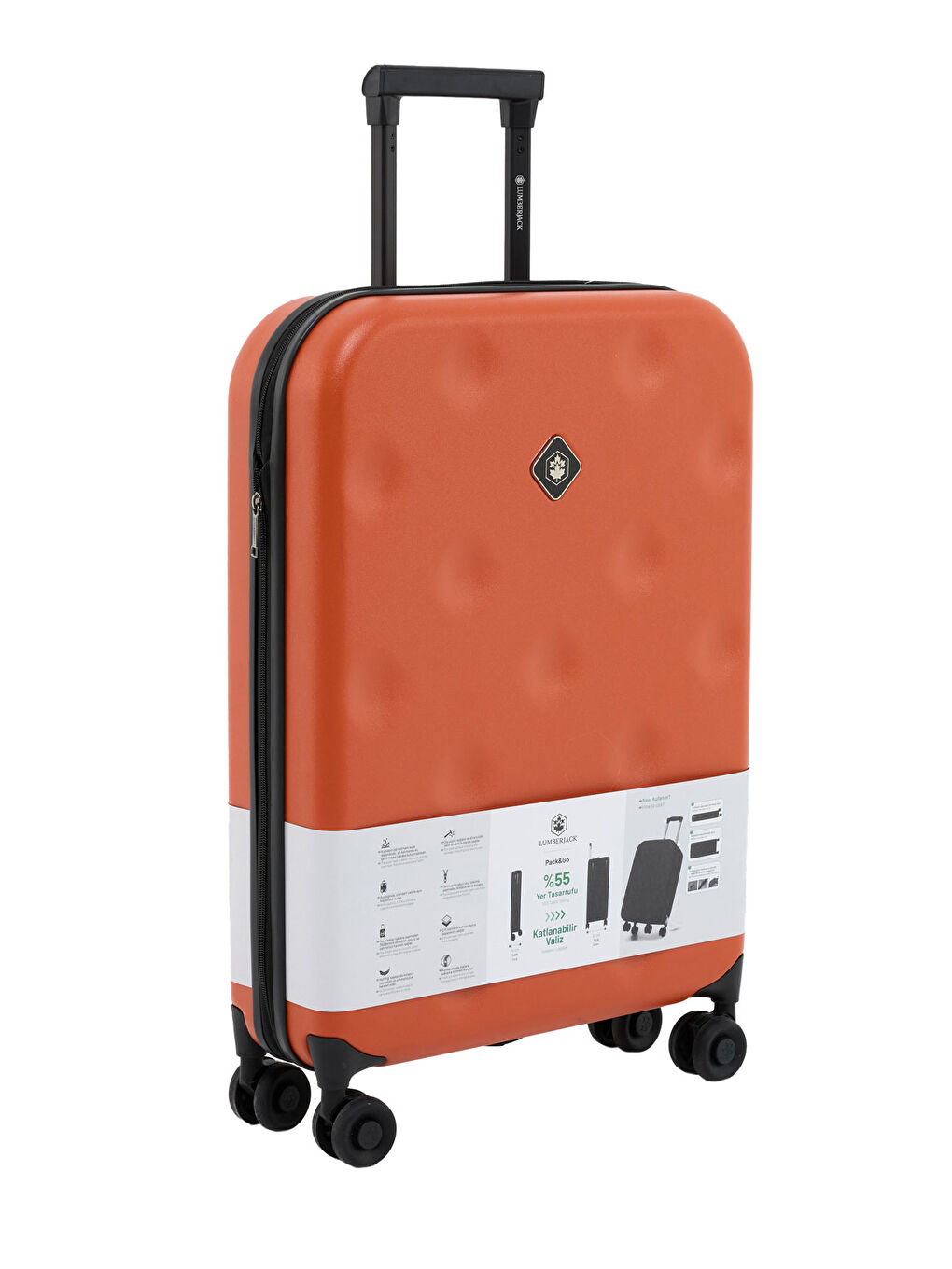 Katlanabilir Valiz -O 5FX Turuncu Unisex Orta Boy Valiz-1