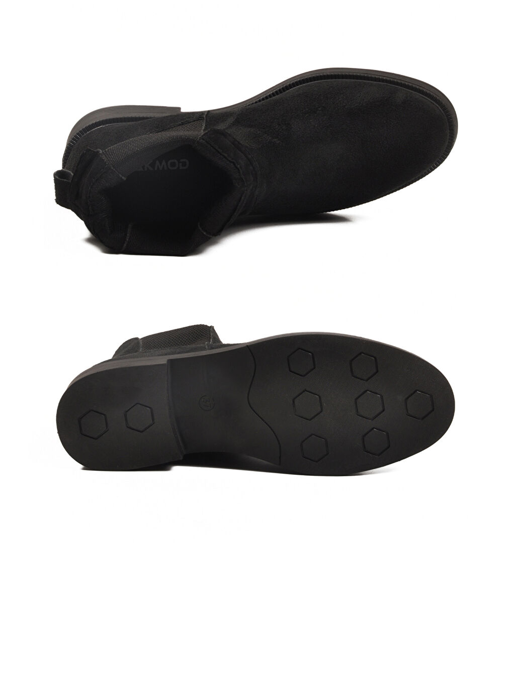 Siyah Süet Polarlı Kolay Giyilebilir Kaymaz Kadın Chelsea Bot 284097 Z-4