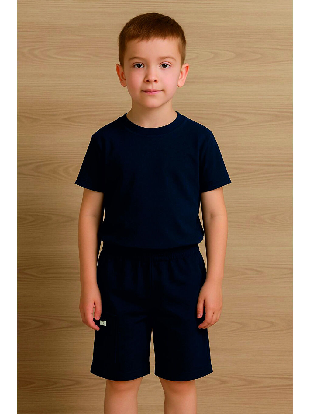 Lacivert Kargo Cepli Erkek Çocuk Basic Şort 73651-1