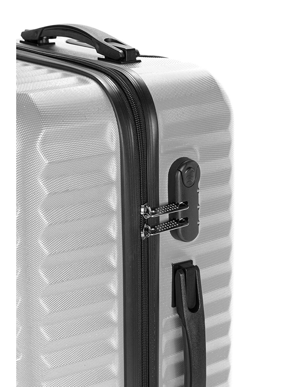 Gri ABS Unisex Kabin, Orta, Büyük Boy 3'lü Valiz Seti FSL111-4