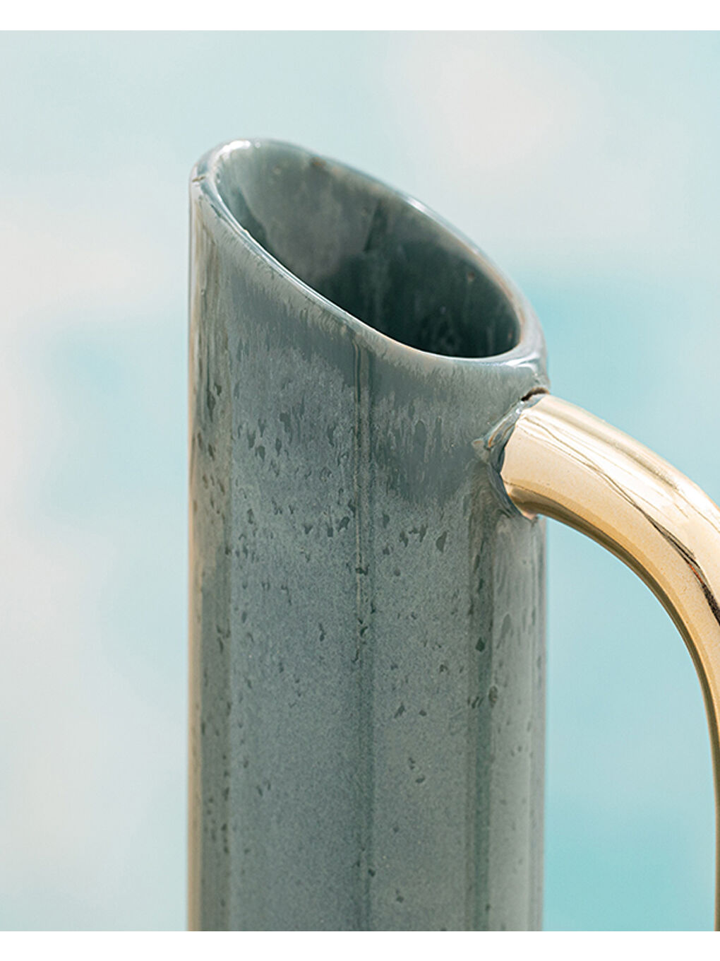 Yeşil Merlin Stoneware Vazo Seledon-1