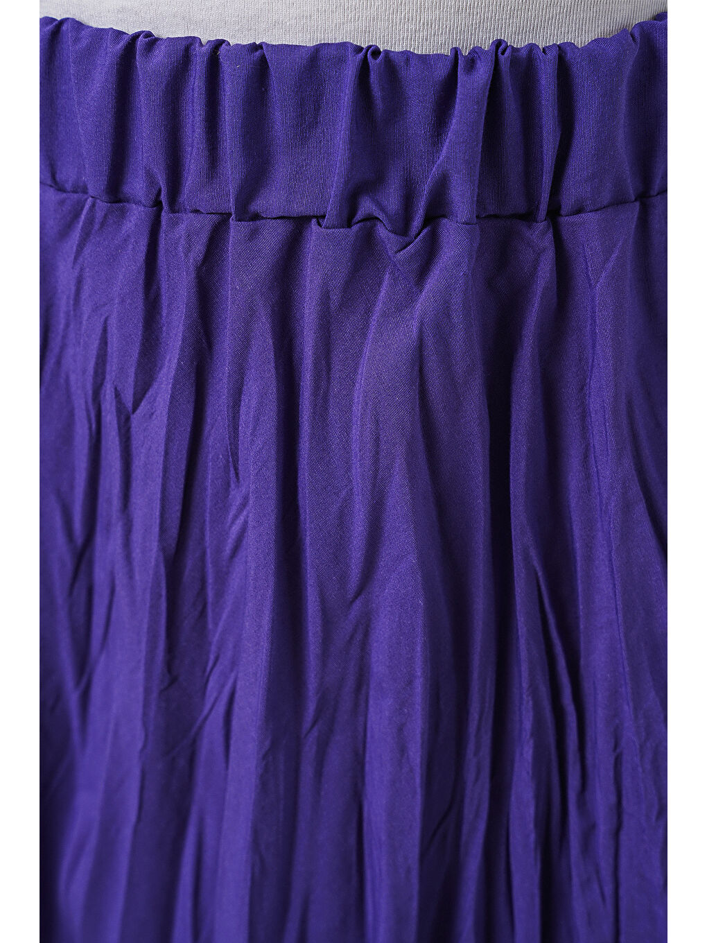 Kadın Uzun Kırışık Etek 8042 - Mor-5