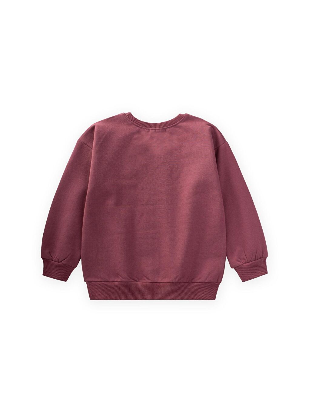 Çiçek Nakışlı Sweatshirt 2-7 Yaş Mürdüm-1
