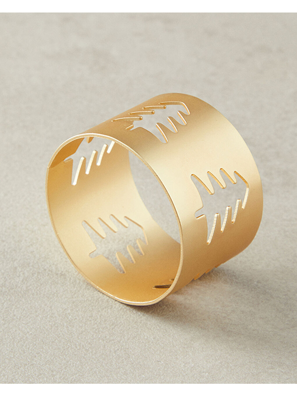 Sarı Casamere Metal 4'lü Peçete Halkası Gold