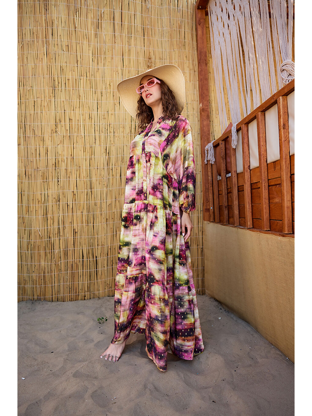 Kadın Sim Detay Elbise Mor-2