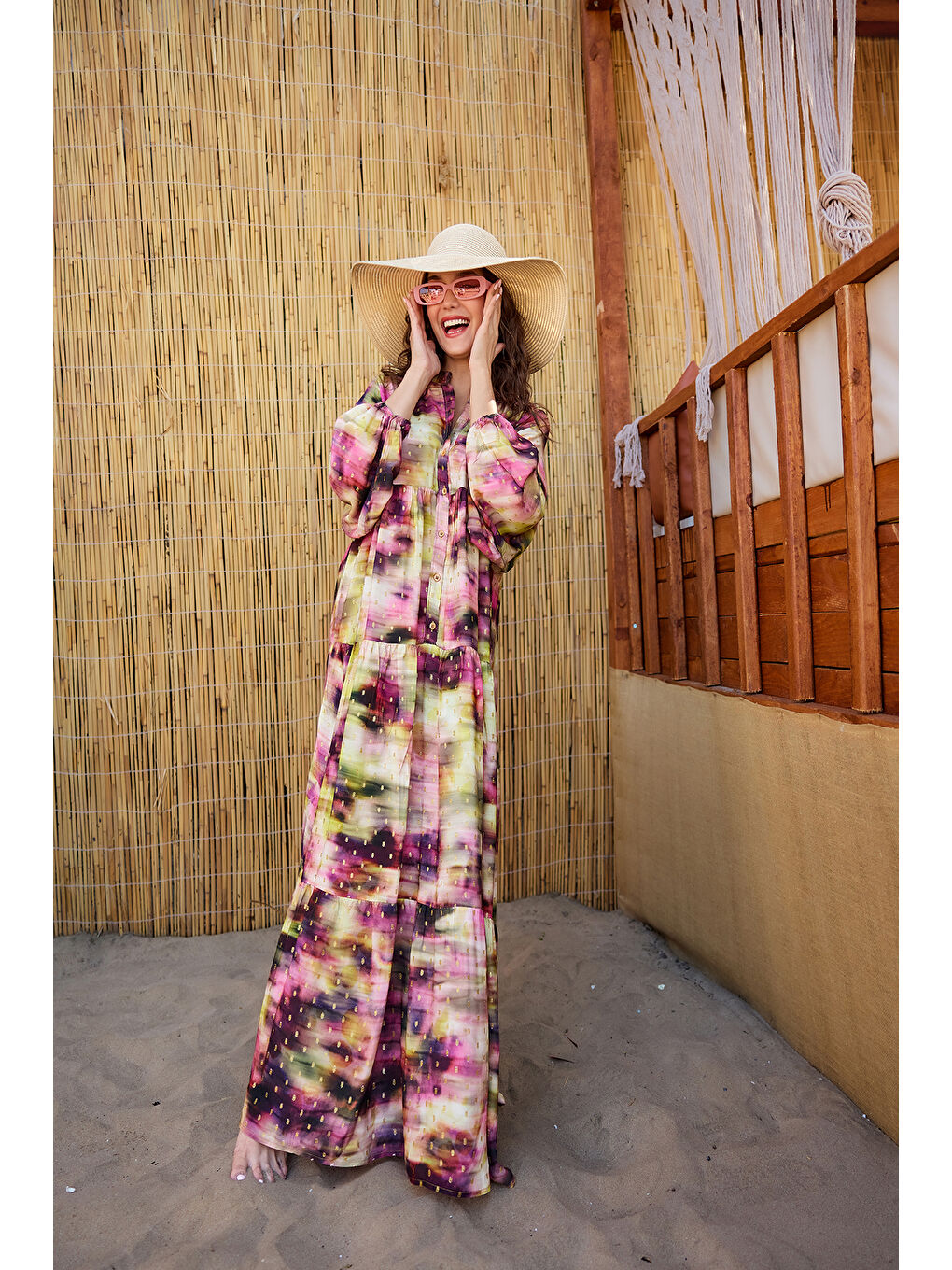 Kadın Sim Detay Elbise Mor-3