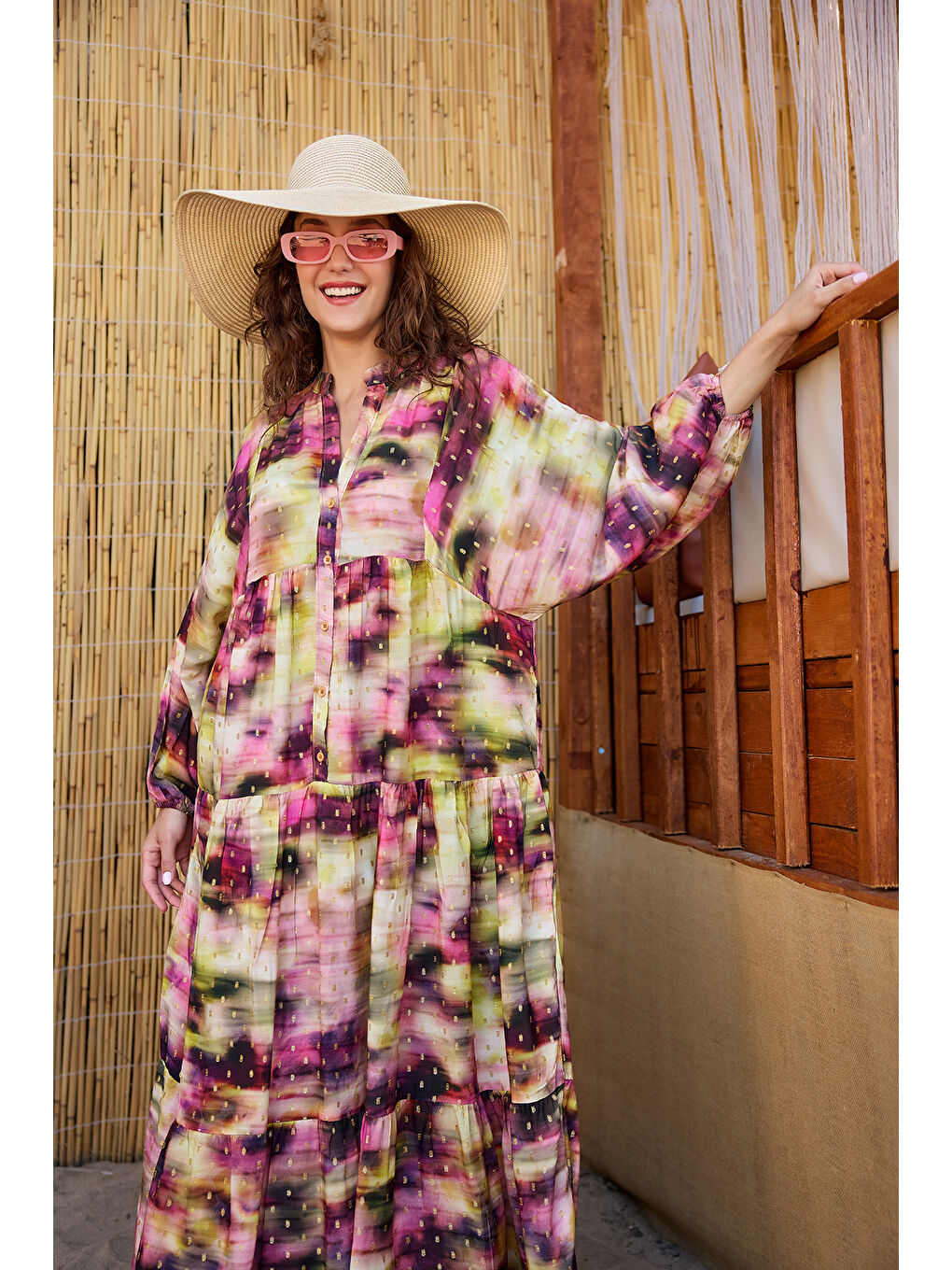 Kadın Sim Detay Elbise Mor-4