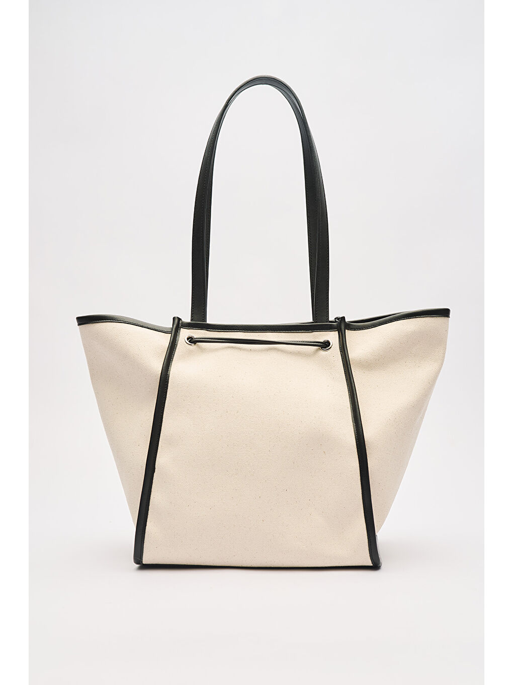 Kanvas Püsküllü Cıty Çanta Siyah-6