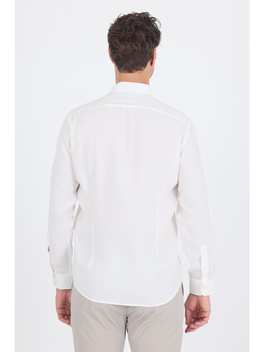 Beyaz Kısalabilir Kol Smart Biritli Yaka Cepsiz Slim Fit Gömlek 1004250224-4