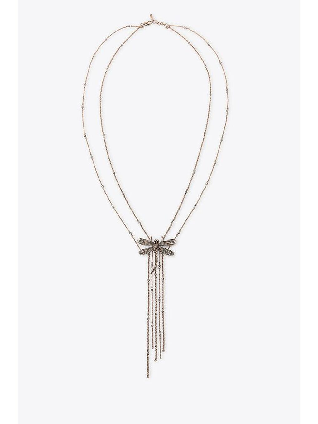 Sarı İkili Yusufçuk Uçlu Uzun Çelik Kolye-1