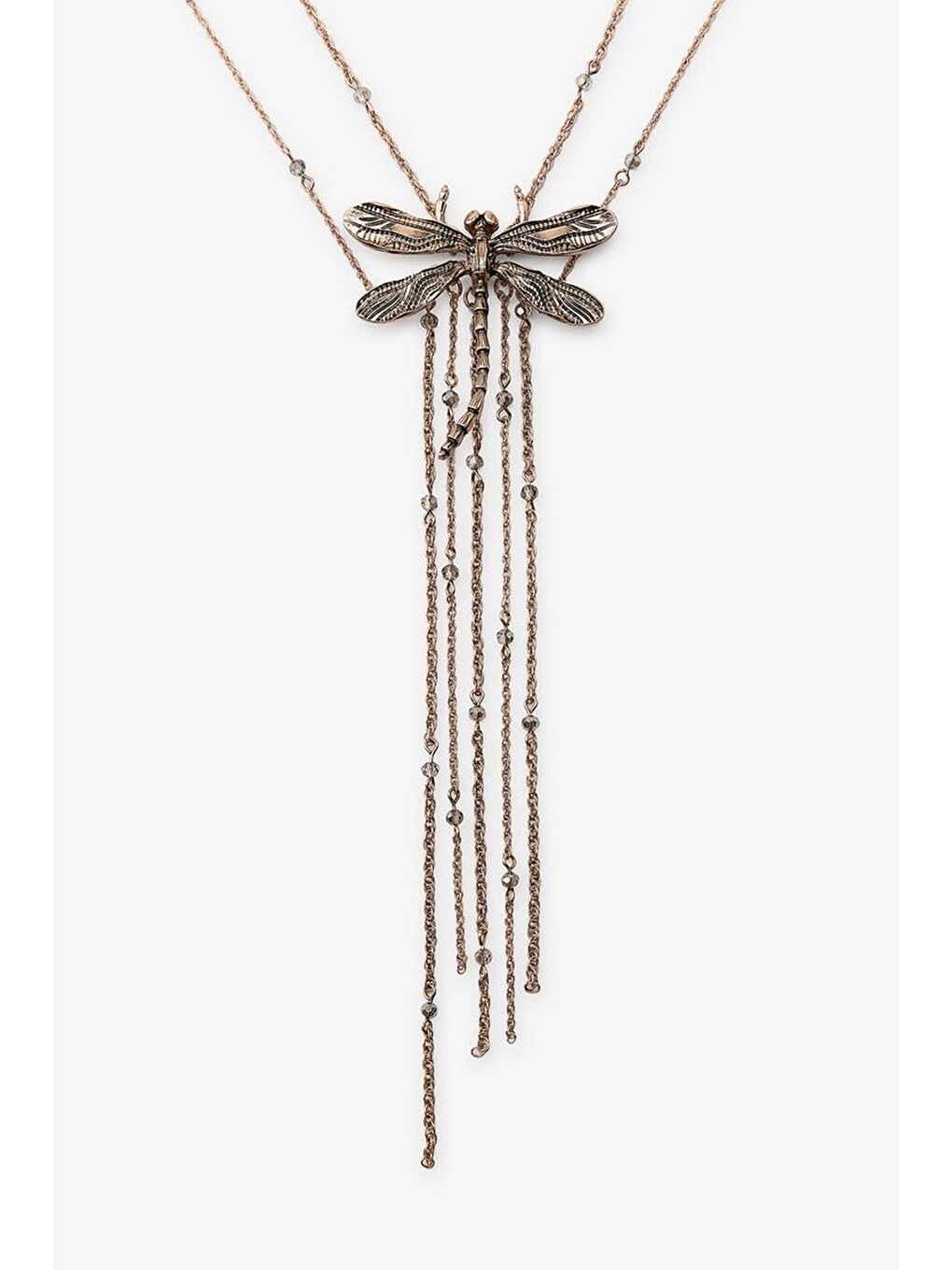 Sarı İkili Yusufçuk Uçlu Uzun Çelik Kolye-3