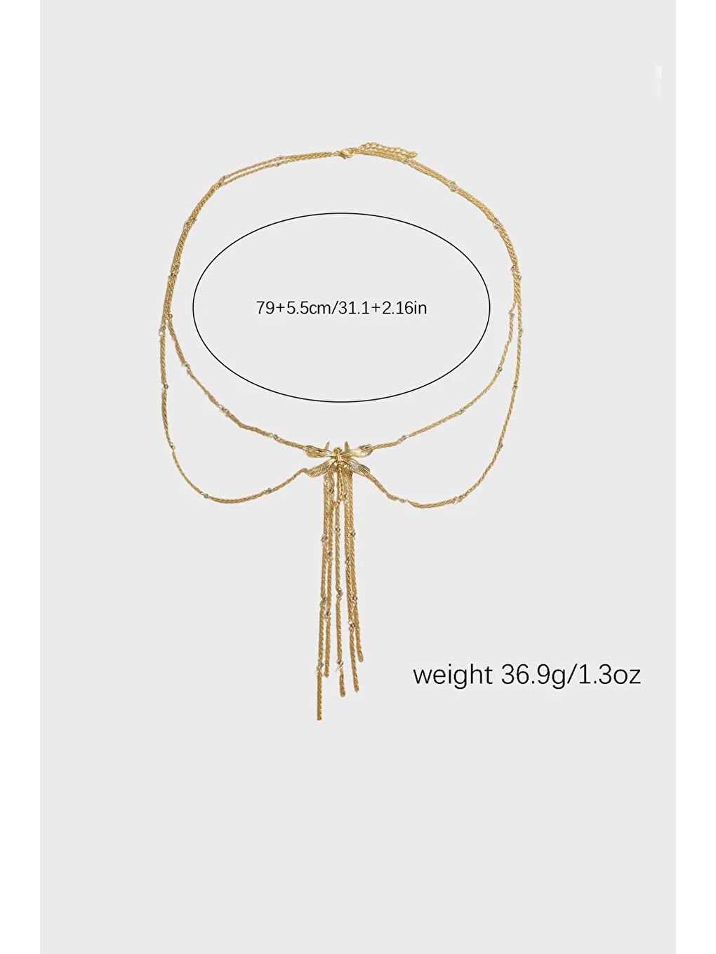 Sarı İkili Yusufçuk Uçlu Uzun Çelik Kolye-4