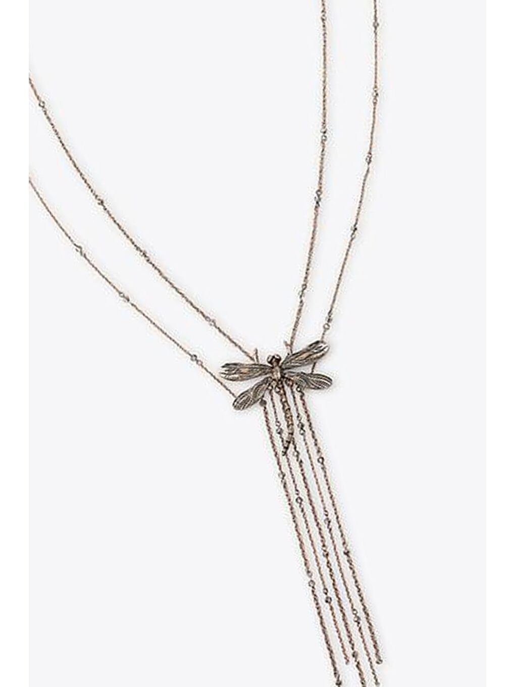 Sarı İkili Yusufçuk Uçlu Uzun Çelik Kolye-5