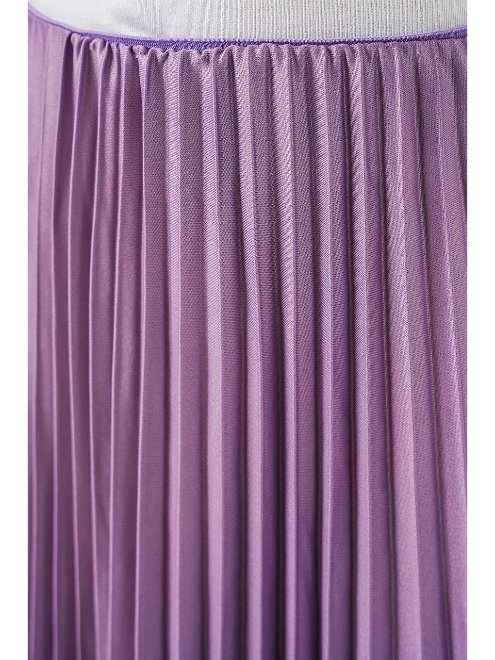 8009 Deri Görünümlü Piliseli Etek - Lila-5