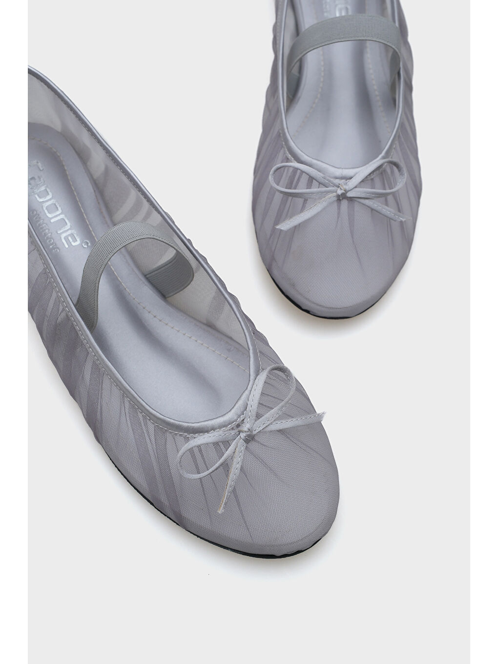 Gri Alana Tüllü Bantlı Kadın Babet-3