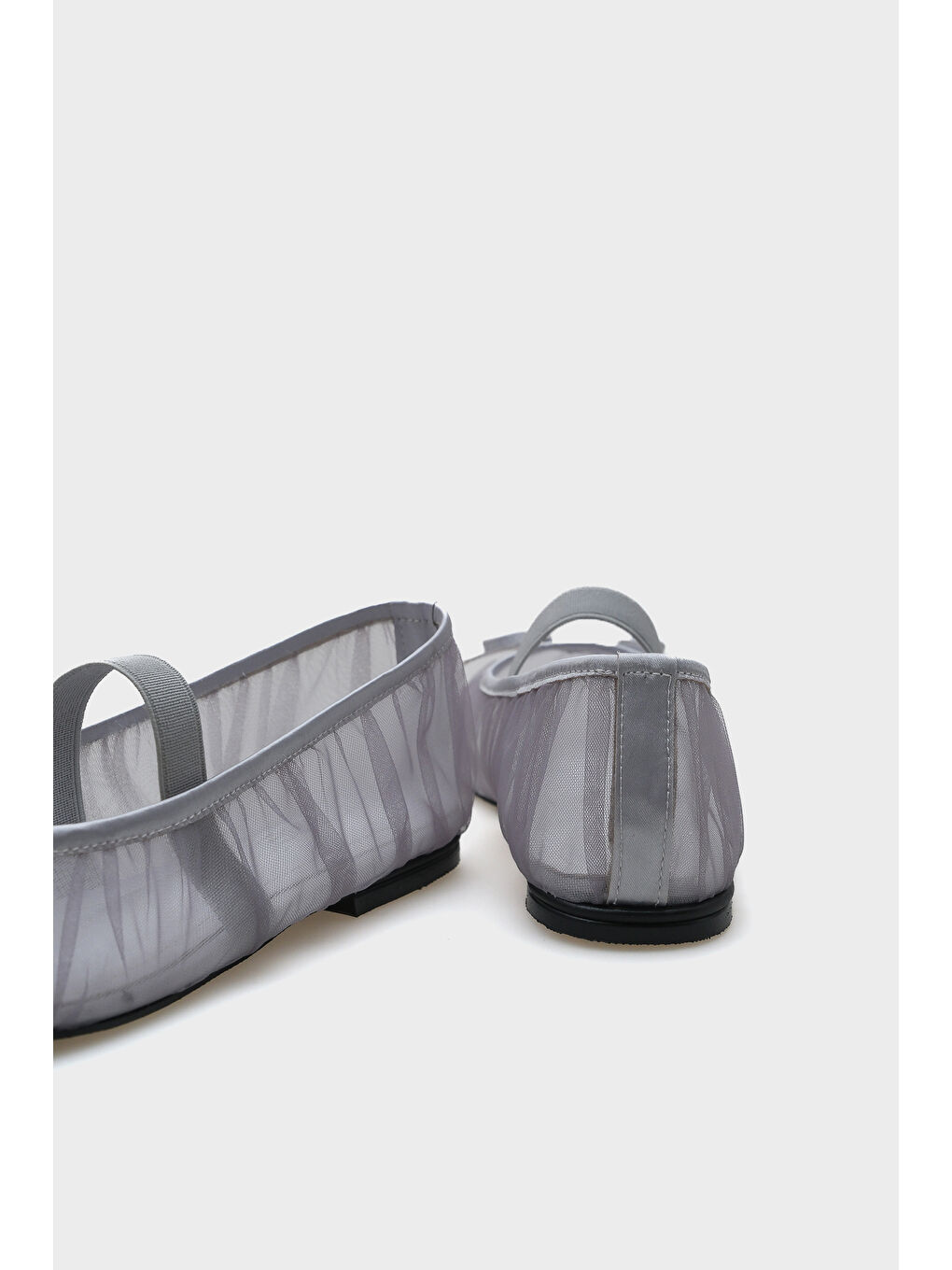 Gri Alana Tüllü Bantlı Kadın Babet-4